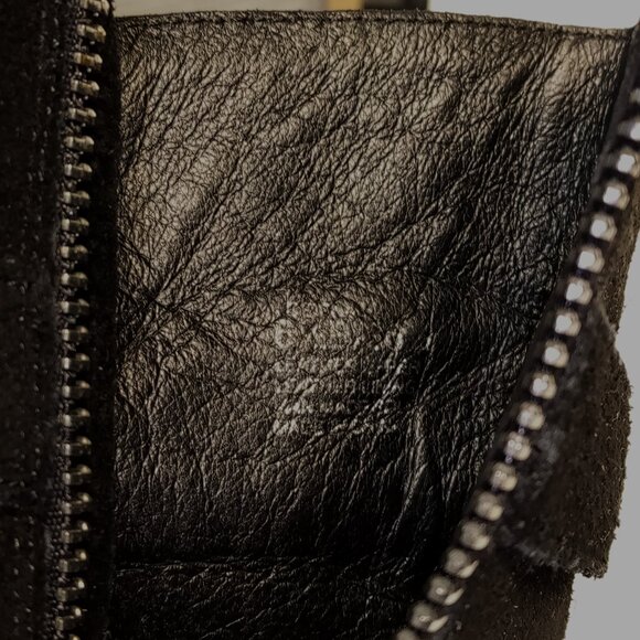 VINCE CAMUTO Booties  sz 6.5  DENA  Black  Suede  Side Zip  Strap/Buckle  Wedge - Picture 6 of 11